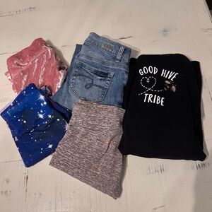 Justice Assorted Clothing Bundle with Jeans and Tops